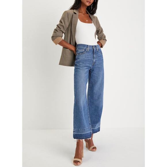 Astylish Women's High Waisted Wide Leg Straight Leg Jeans Zimbaplatinum Denim - Picture 3 of 4